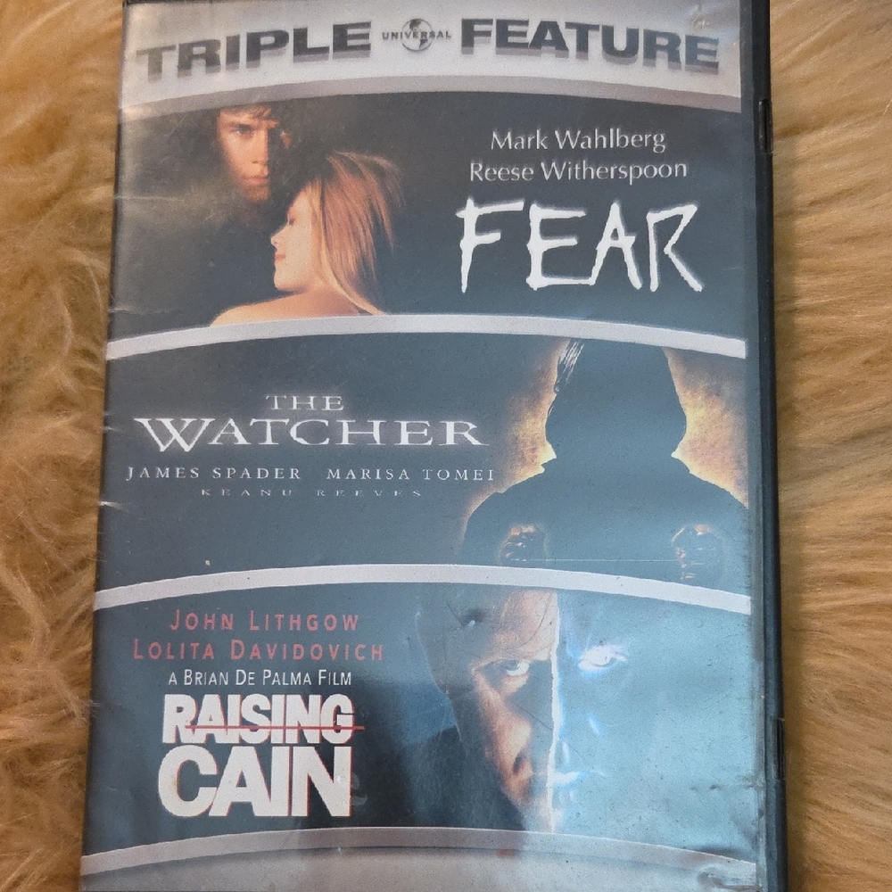 Triple Feature DVD: Fear / The Watcher / Raising Cain - Black Case